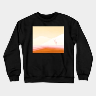 Autumn landcape with deer Crewneck Sweatshirt